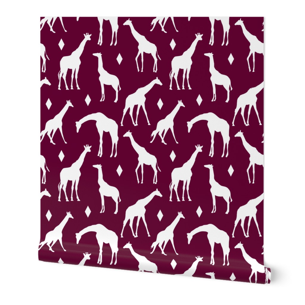 Giraffes on Tyrian Purple // Large