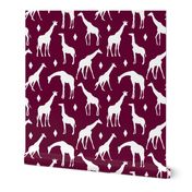 Giraffes on Tyrian Purple // Large