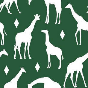 Giraffes on Green // Large