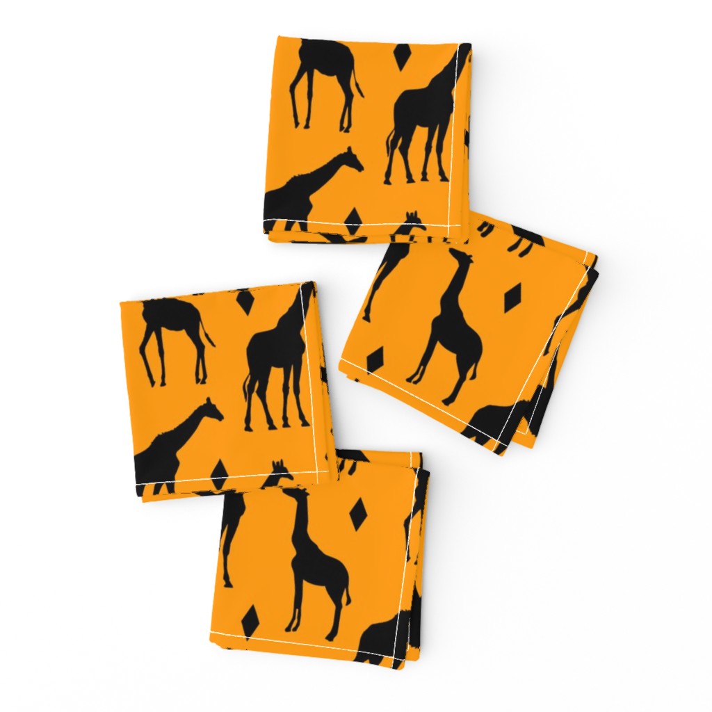 Giraffes on Orange // Large