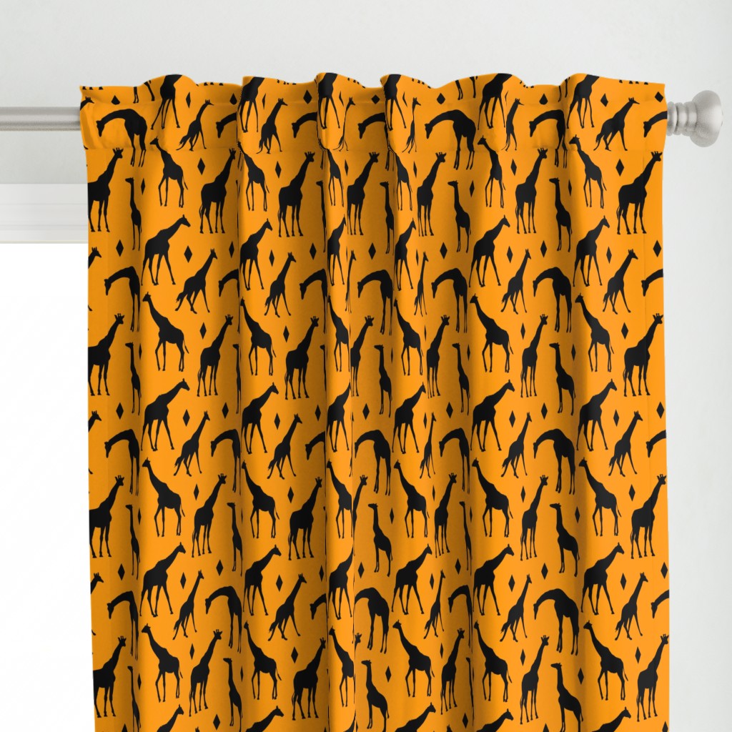 Giraffes on Orange // Large