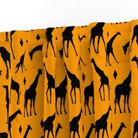 Giraffes on Orange // Large