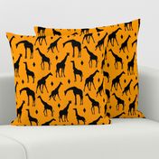 Giraffes on Orange // Large