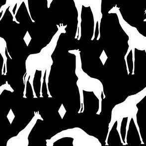 Giraffes on Black // Large