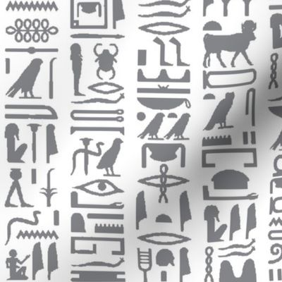Grey Egyptian Hieroglyphics // Large