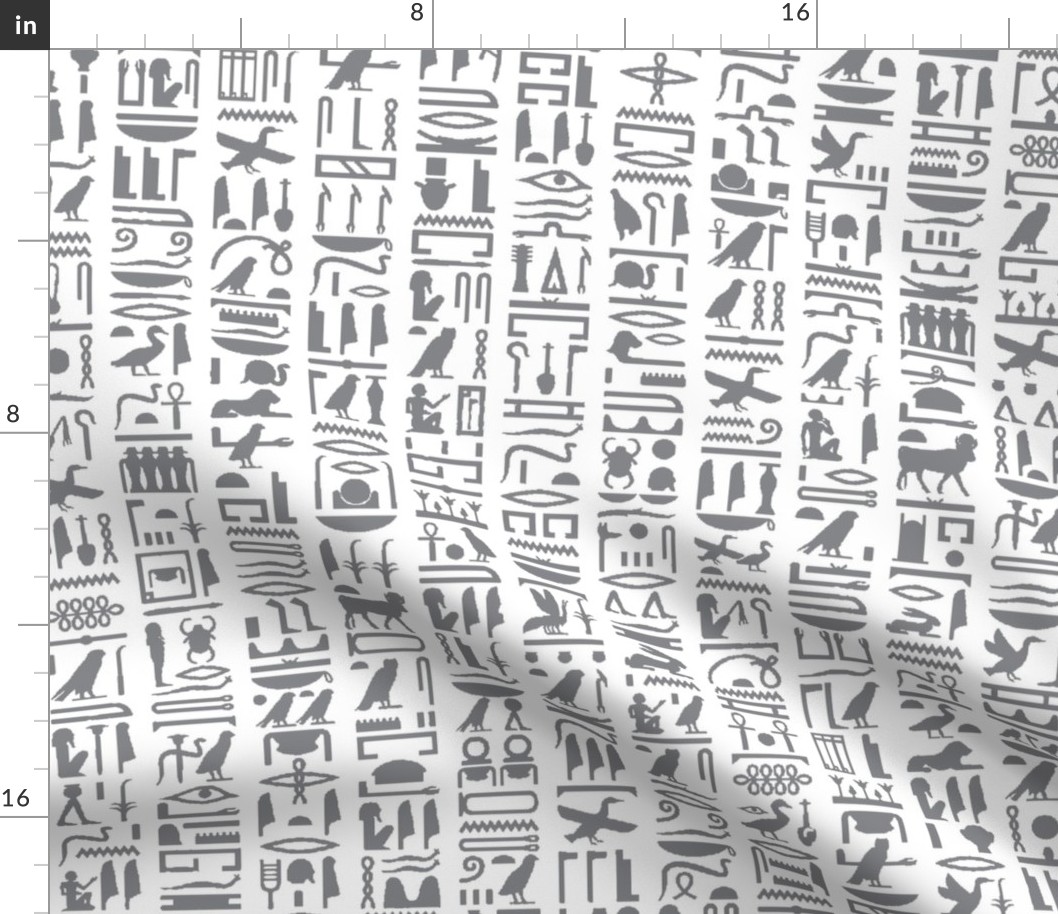 Grey Egyptian Hieroglyphics // Large