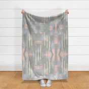  Tropical Art Deco palm leaves - 2.2_Peach Sage grey