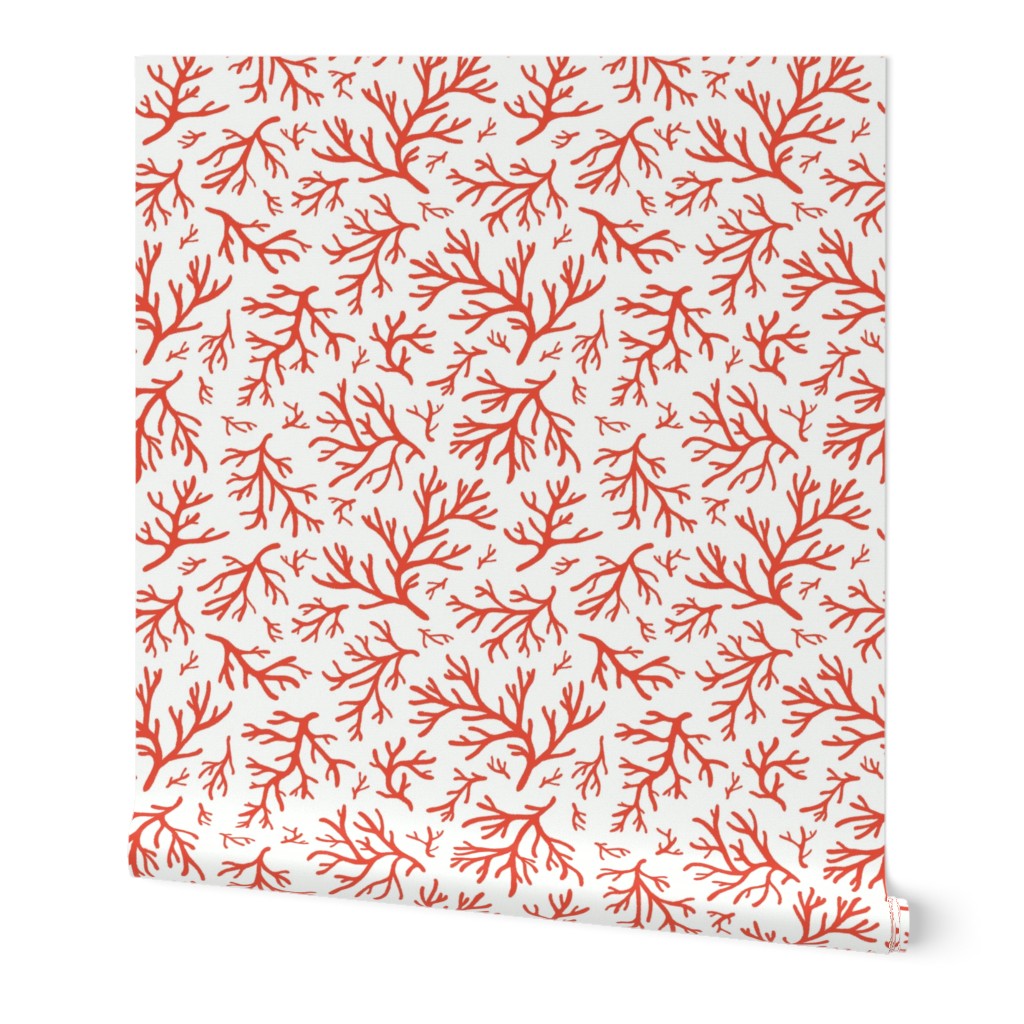 Abstract Coral in Coastal Red and White - Large