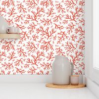 Abstract Coral in Coastal Red and White - Large