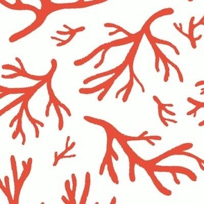 Abstract Coral in Coastal Red and White - Large