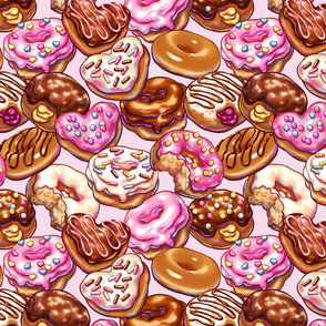 Delicious Donuts on Pink