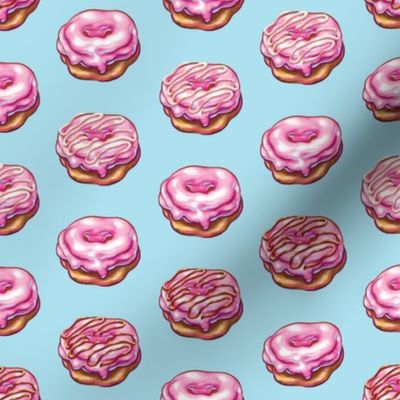 Pink Donuts on Blue