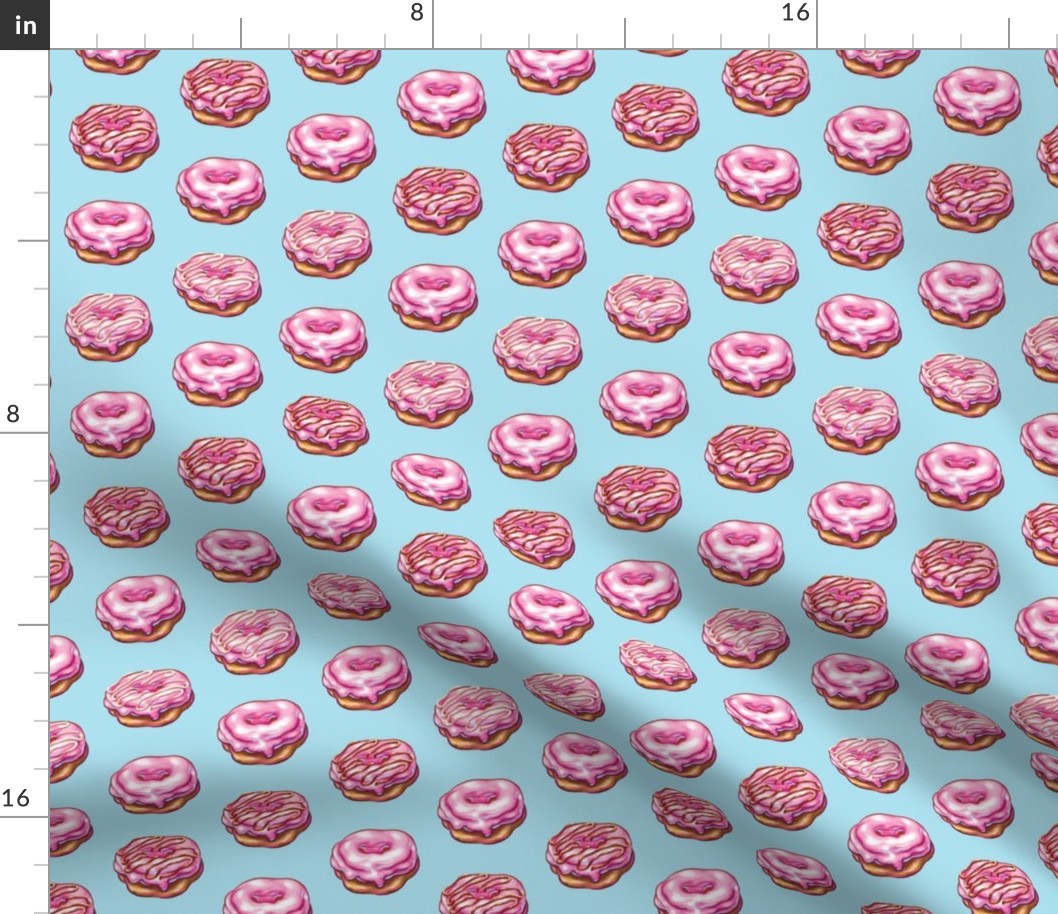 Pink Donuts on Blue