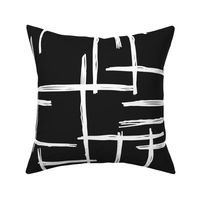 Large Abstract geometric raster black and white checkered stripe stroke and lines trend pattern grid bedding and wallpaper Jumbo