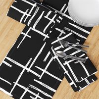 Large Abstract geometric raster black and white checkered stripe stroke and lines trend pattern grid bedding and wallpaper Jumbo