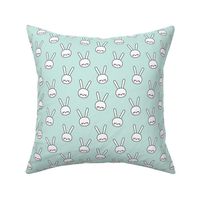 sleepy eyes bunny rabbit small blue