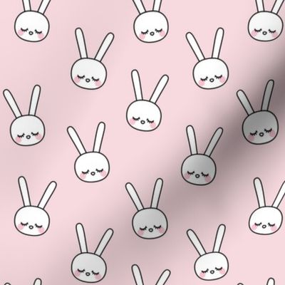 sleepy eyes bunny rabbit small pink