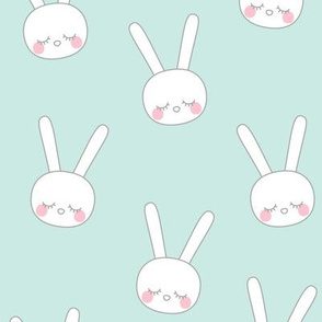 sleepy eyes bunny rabbit grey large blue