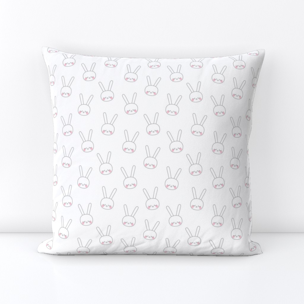 sleepy eyes bunny rabbit grey small