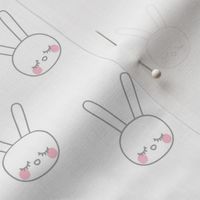 sleepy eyes bunny rabbit grey small