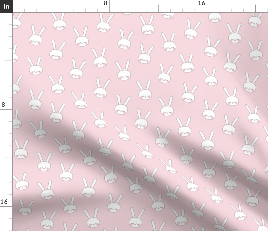 sleepy eyes bunny rabbit grey small pink