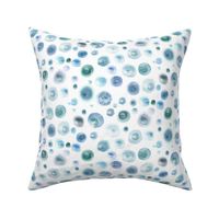 watercolor dots blue green