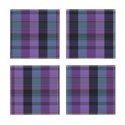 Purple Green Plaid with Black Stripe