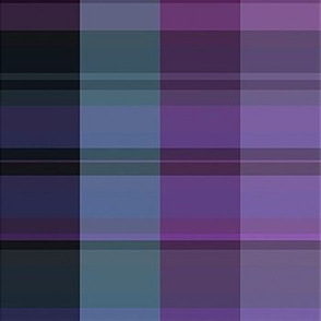 Purple Green Plaid with Black Stripe