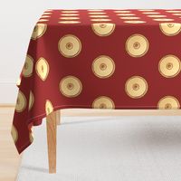 Gold & Red  Bullseye Compact Fabric Red