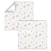 Bluch Pink Falling Flowers - Blush and Blue Floral Collection