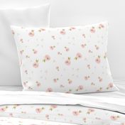 Bluch Pink Falling Flowers - Blush and Blue Floral Collection