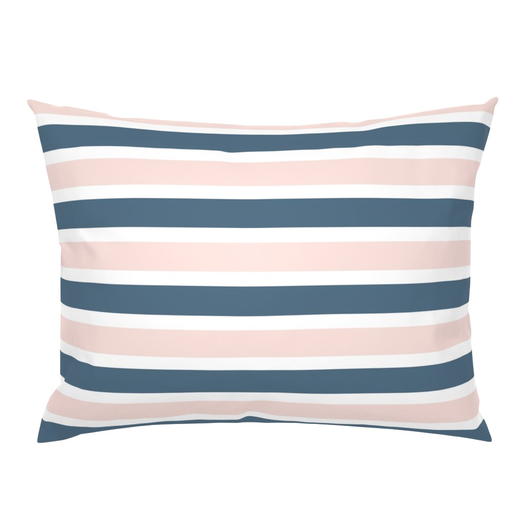 Blush and Blue Stripe  - Blush and Blue Floral Collection