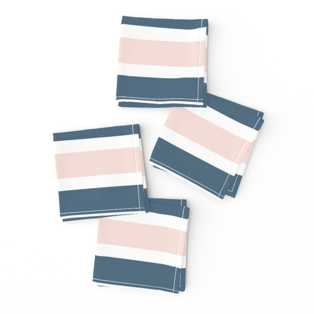 Blush and Blue Stripe  - Blush and Blue Floral Collection