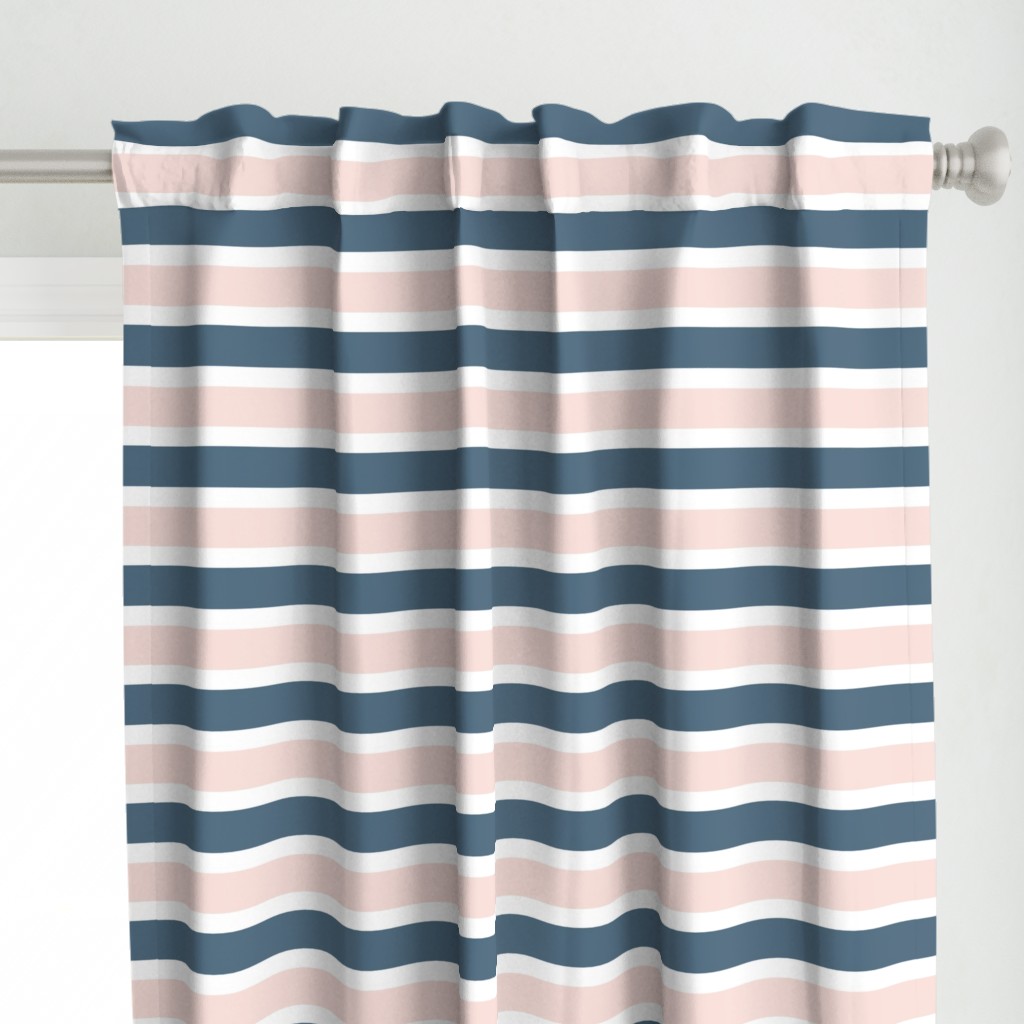 Blush and Blue Stripe  - Blush and Blue Floral Collection