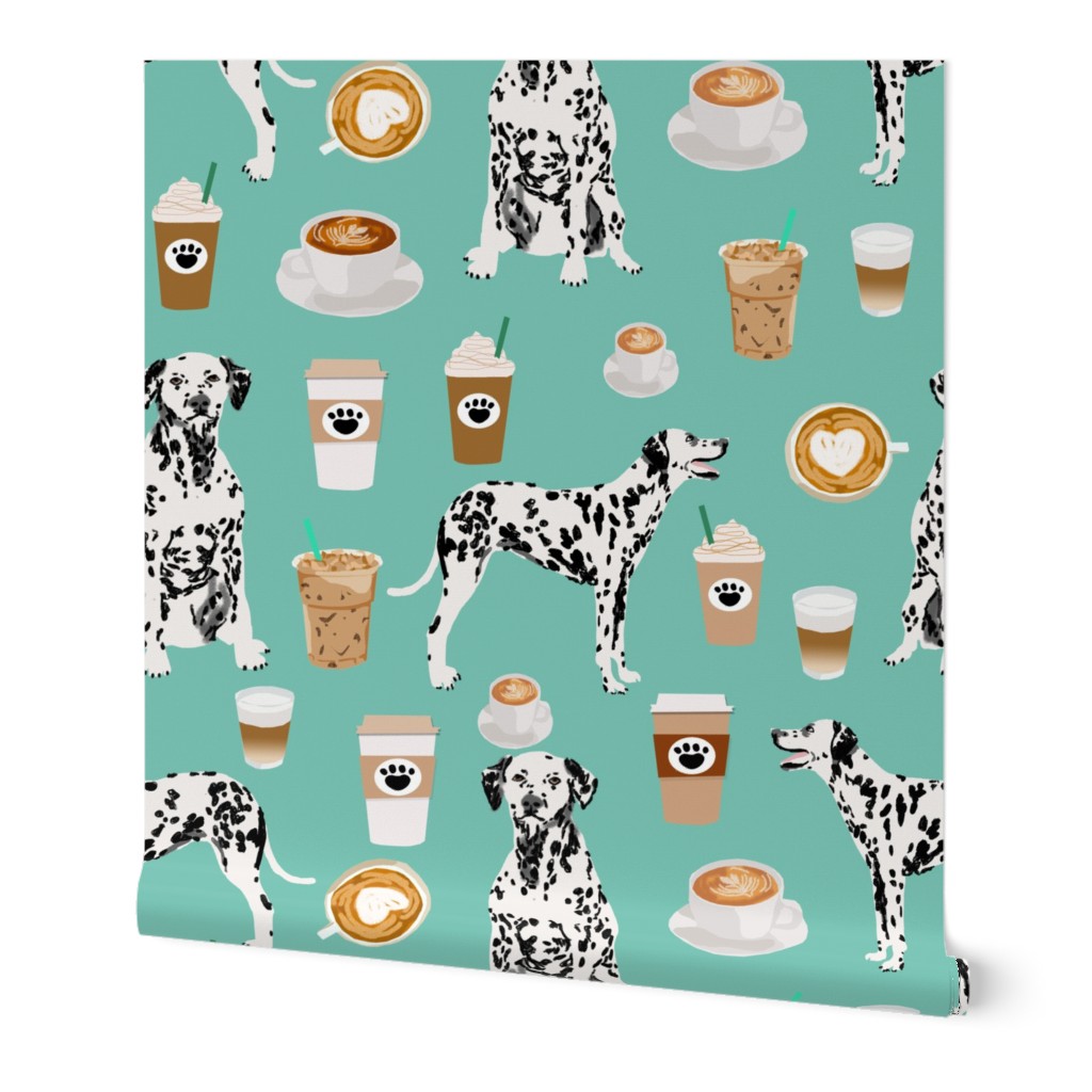 dalmatians cute mint coffee fabric best dalmatian dog print fabric dalmatian fabrics cute mint coffee design - smaller