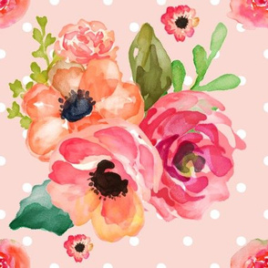 9" Floral Polka in Pink