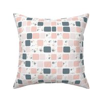 Light Floral In Brick - Blush and Blue Floral Collection