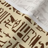 Egyptian Hieroglyphics in Brown & Tan // Small
