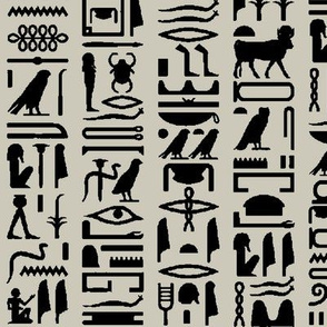 Egyptian Hieroglyphics on Light Taupe // Large