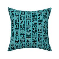 Egyptian Hieroglyphics on Turquoise // Large