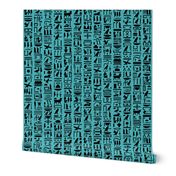 Egyptian Hieroglyphics on Turquoise // Large