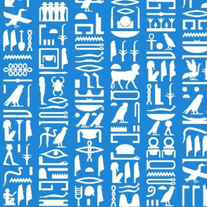 Egyptian Hieroglyphics on Blue // Small