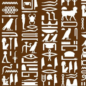 Egyptian Hieroglyphics on Brown // Large