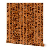 Egyptian Hieroglyphics on Orange // Large