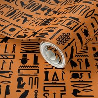 Egyptian Hieroglyphics on Orange // Large