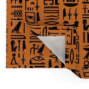 Egyptian Hieroglyphics on Orange // Large