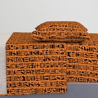 Egyptian Hieroglyphics on Orange // Large