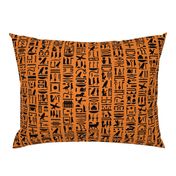 Egyptian Hieroglyphics on Orange // Large