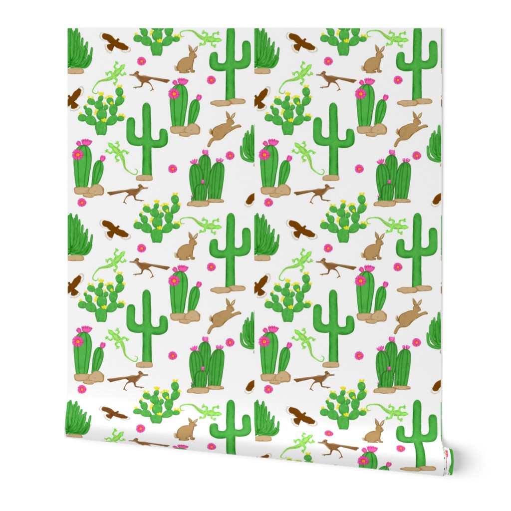 Southwest desert cactus teal white