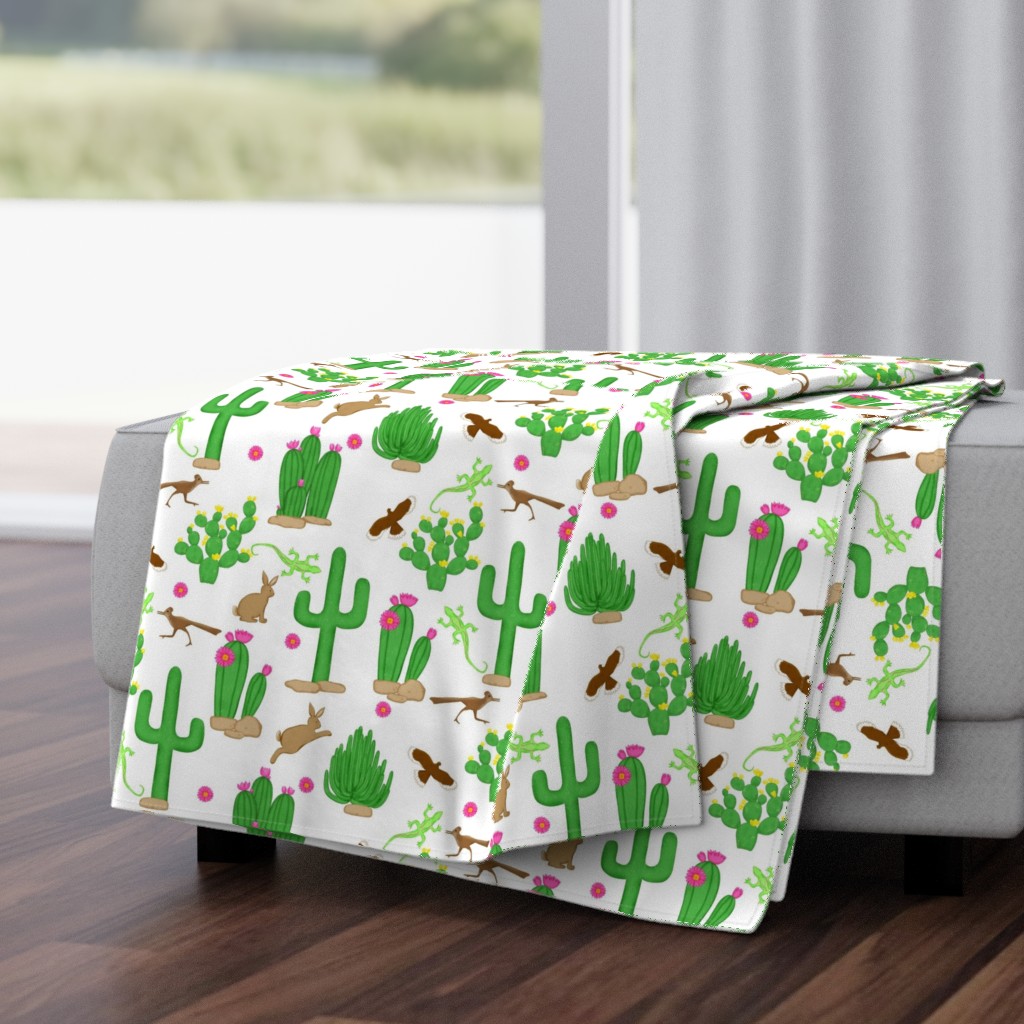 Southwest desert cactus teal white